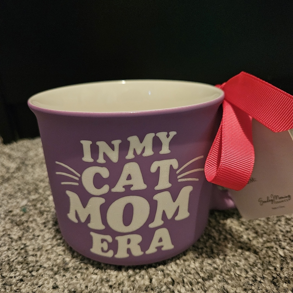 In My Cat Mom Era PURPLE Soft Touch Mug Cool Awesome NWT